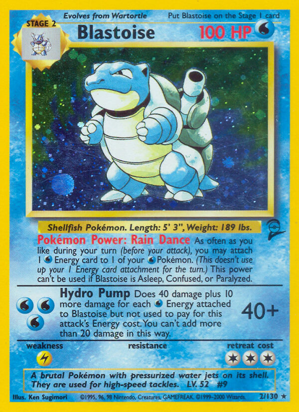 Blastoise | Base Set 2 | Classic | 2/130 | New Mint | Rare Holo