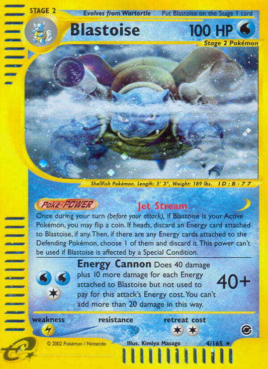 Blastoise | Expedition | E-Card | 4/165 | New Mint | Rare Holo