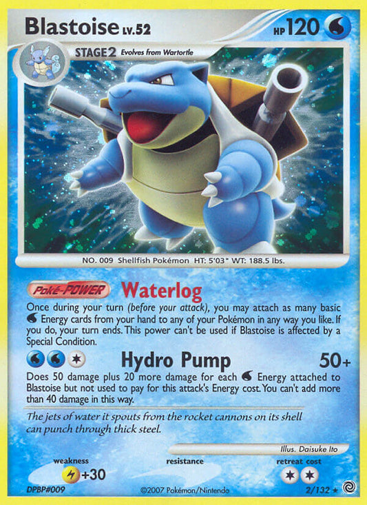 Blastoise | Secret Wonders | Diamond & Pearl | 2/132 | New Mint | Rare Holo