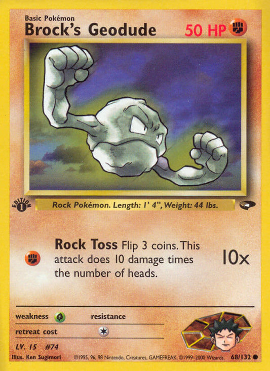 Brock’s Geodude | Gym Challenge | Gym | 68/132 | New Mint | Common