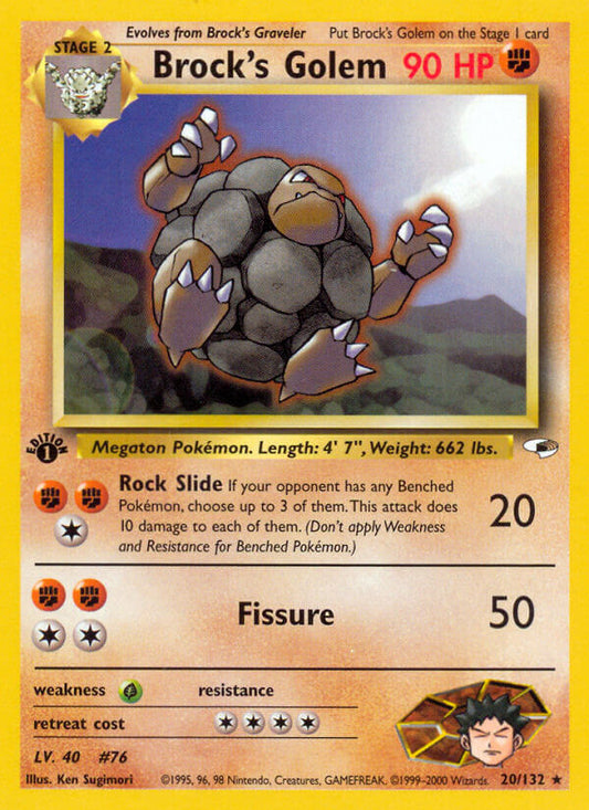 Brock’s Golem | Gym Heroes | Gym | 20/132 | New Mint | Rare