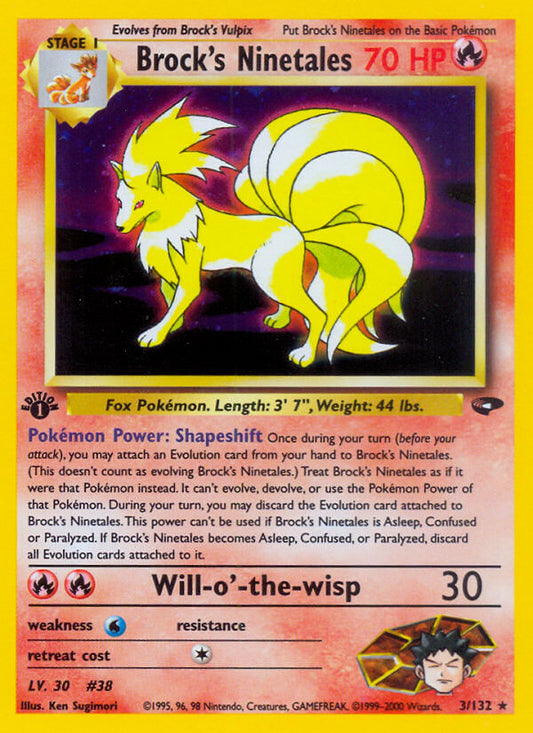Brock’s Ninetales | Gym Challenge | Gym | 3/132 | New Mint | Rare Holo