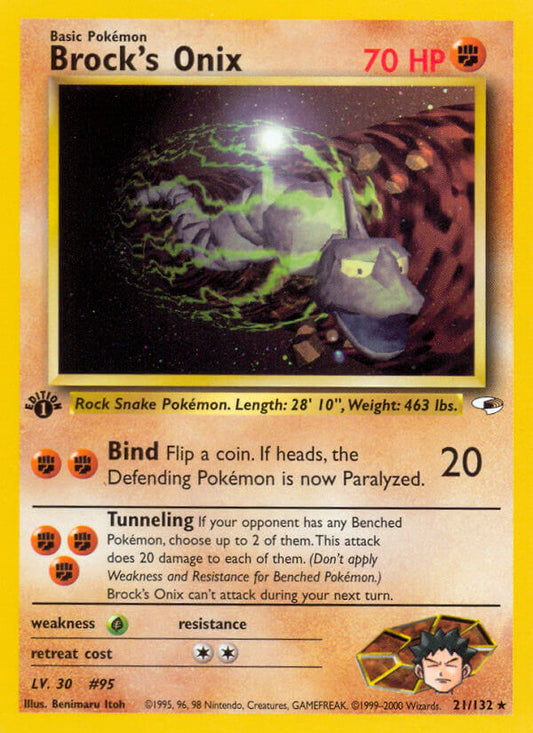Brock’s Onix | Gym Heroes | Gym | 21/132 | New Mint | Rare
