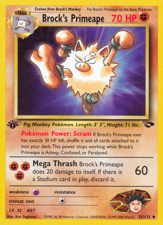 Brock’s Primeape | Gym Challenge | Gym | 35/132 | New Mint | Uncommon