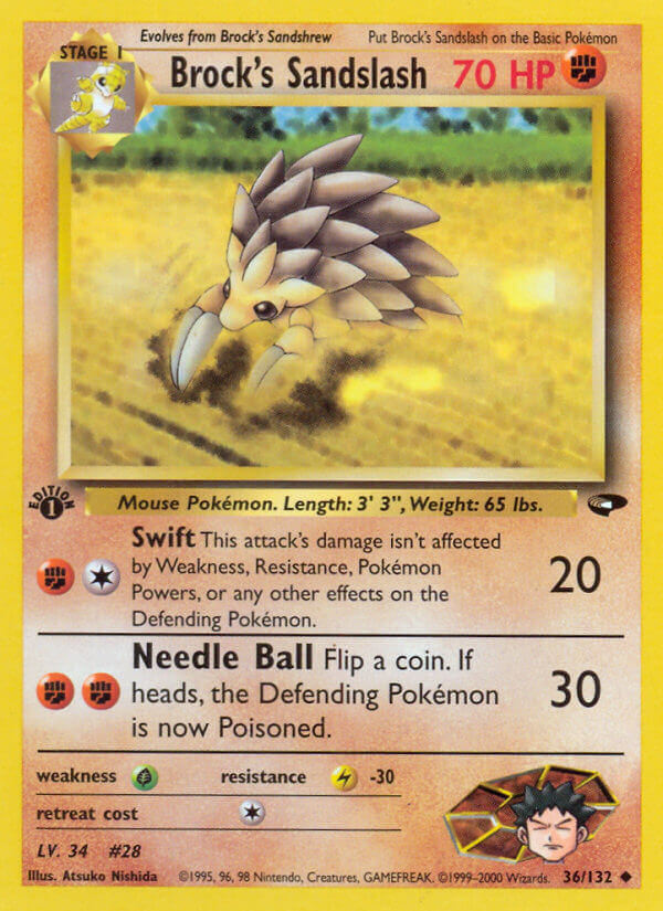 Brock’s Sandslash | Gym Challenge | Gym | 36/132 | New Mint | Uncommon