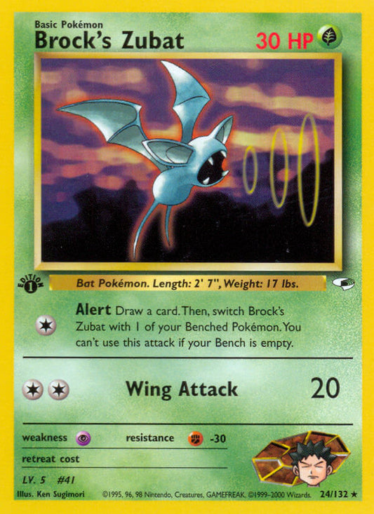 Brock’s Zubat | Gym Heroes | Gym | 24/132 | New Mint | Rare