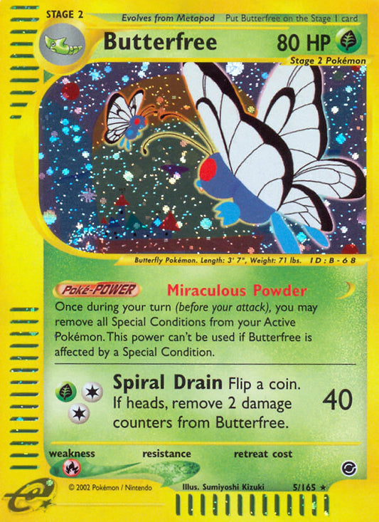 Butterfree | Expedition | E-Card | 5/165 | New Mint | Rare Holo