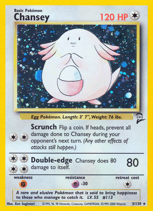 Chansey | Base Set 2 | Classic | 3/130 | New Mint | Rare Holo