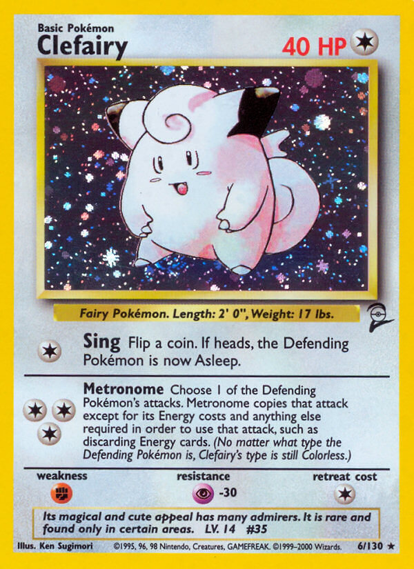Clefairy | Base Set 2 | Classic | 6/130 | New Mint | Rare Holo