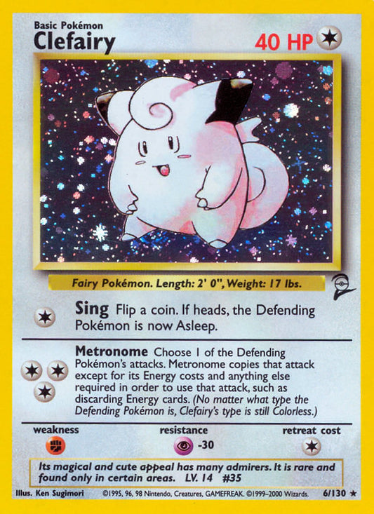 Clefairy | Base Set 2 | Classic | 6/130 | New Mint | Rare Holo