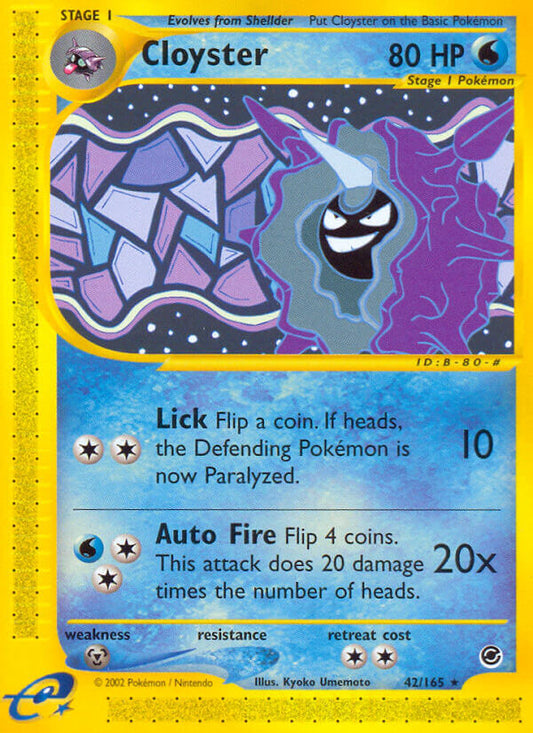 Cloyster | Expedition | E-Card | 42/165 | New Mint | Rare