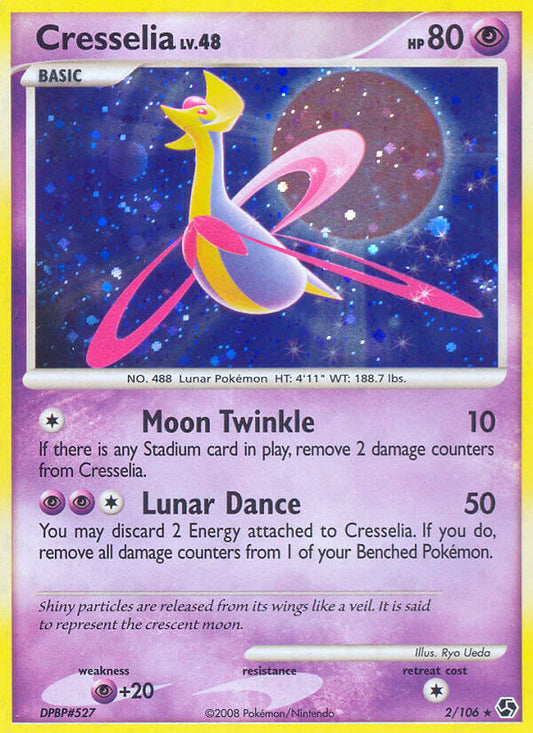 Cresselia | Great Encounters | Diamond & Pearl | 2/106 | New Mint | Rare Holo