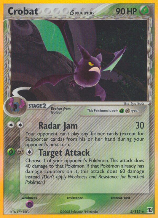 Crobat | Delta Species | EX | 2/113 | New Mint | Rare Holo