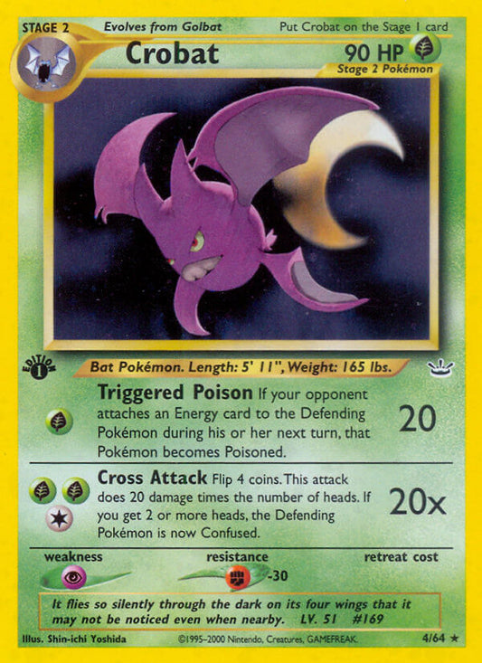 Crobat | Neo Revelation | Neo | 4/64 | New Mint | Rare Holo