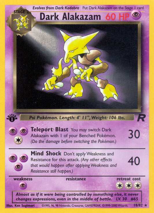 Dark Alakazam | Team Rocket | Classic | 18/82 | New Mint | Rare