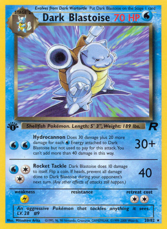Dark Blastoise | Team Rocket | Classic | 20/82 | New Mint | Rare