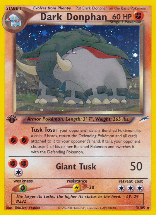 Dark Donphan | Neo Destiny | Neo | 3/105 | New Mint | Rare Holo