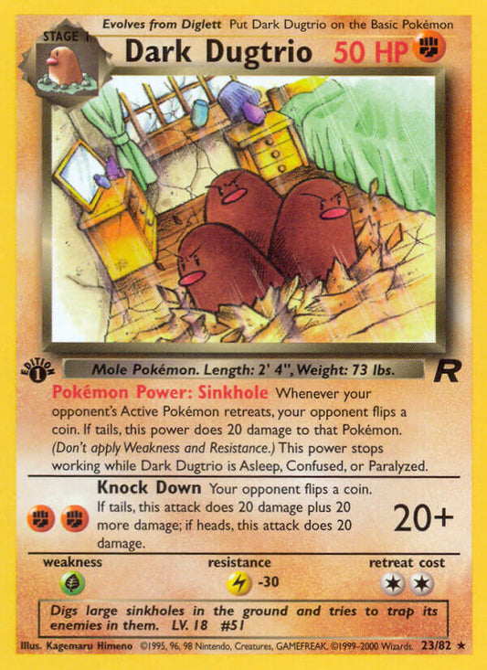 Dark Dugtrio | Team Rocket | Classic | 23/82 | New Mint | Rare
