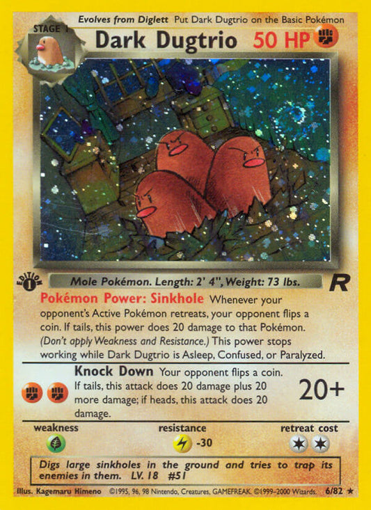 Dark Dugtrio | Team Rocket | Classic | 6/82 | New Mint | Rare Holo