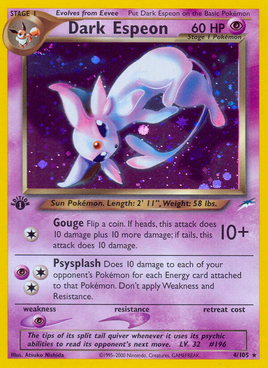 Dark Espeon | Neo Destiny | Neo | 4/105 | New Mint | Rare Holo