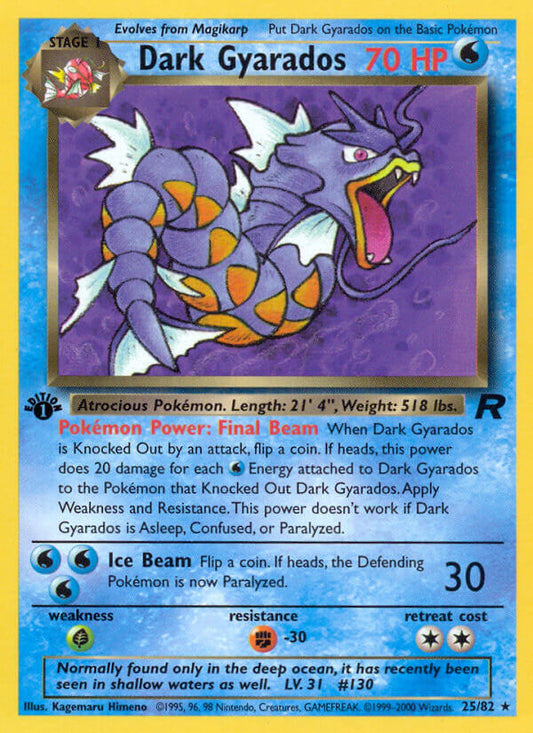 Dark Gyarados | Team Rocket | Classic | 25/82 | New Mint | Rare