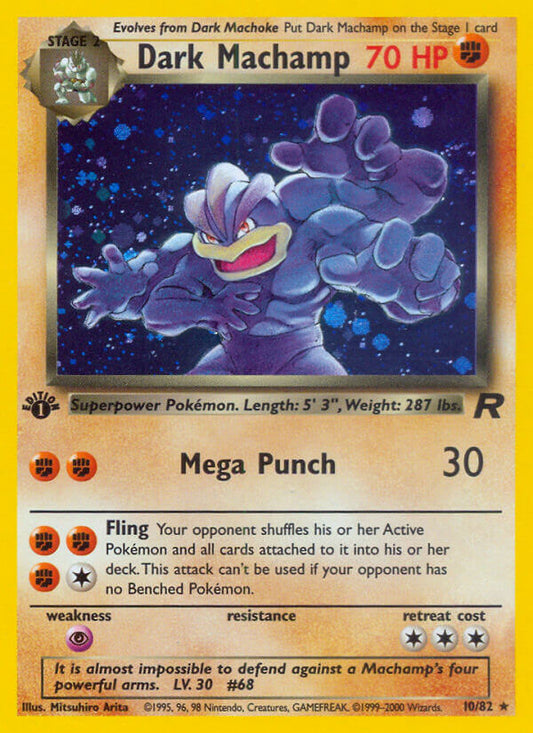 Dark Machamp | Team Rocket | Classic | 10/82 | New Mint | Rare Holo