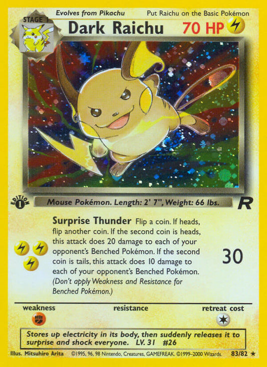 Dark Raichu | Team Rocket | Classic | 83/82 | New Mint | Rare Secret