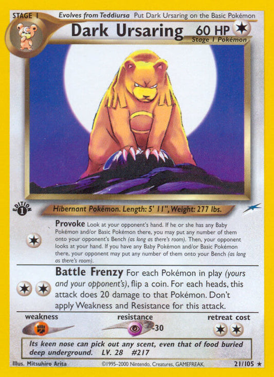 Dark Ursaring | Neo Destiny | Neo | 21/105 | New Mint | Rare