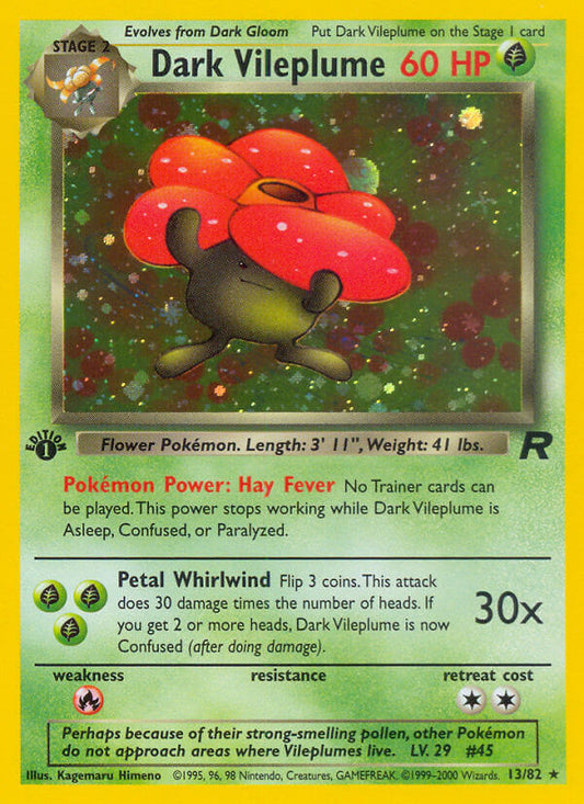 Dark Vileplume | Team Rocket | Classic | 13/82 | New Mint | Rare Holo