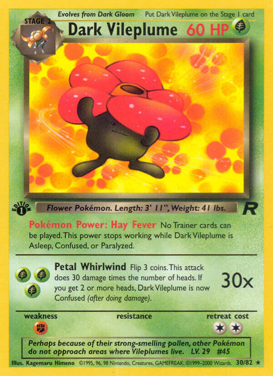 Dark Vileplume | Team Rocket | Classic | 30/82 | New Mint | Rare