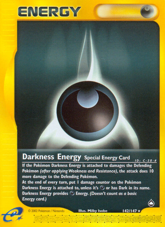 Darkness Energy | Aquapolis | E-Card | 142/147 | New Mint | Rare