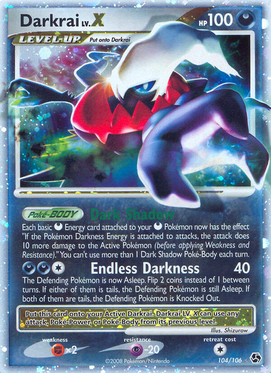 Darkrai LV.X | Great Encounters | Diamond & Pearl | 104/106 | New Mint | Rare Holo LV.X