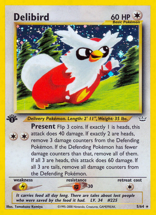 Delibird | Neo Revelation | Neo | 5/64 | New Mint | Rare Holo