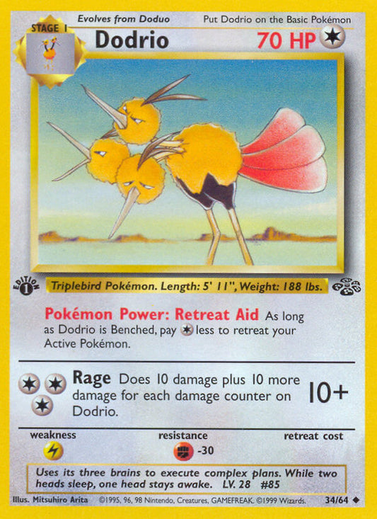 Dodrio | Jungle | Classic | 34/64 | New Mint | Uncommon