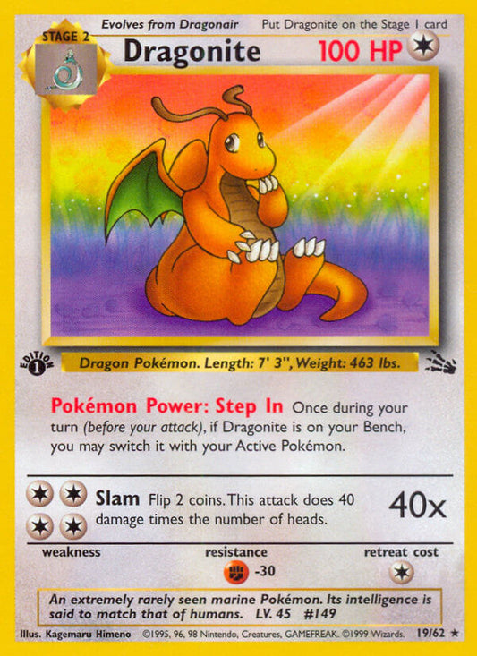 Dragonite | Fossil | Classic | 19/62 | New Mint | Rare