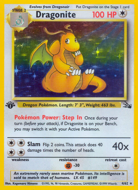 Dragonite | Fossil | Classic | 4/62 | New Mint | Rare Holo