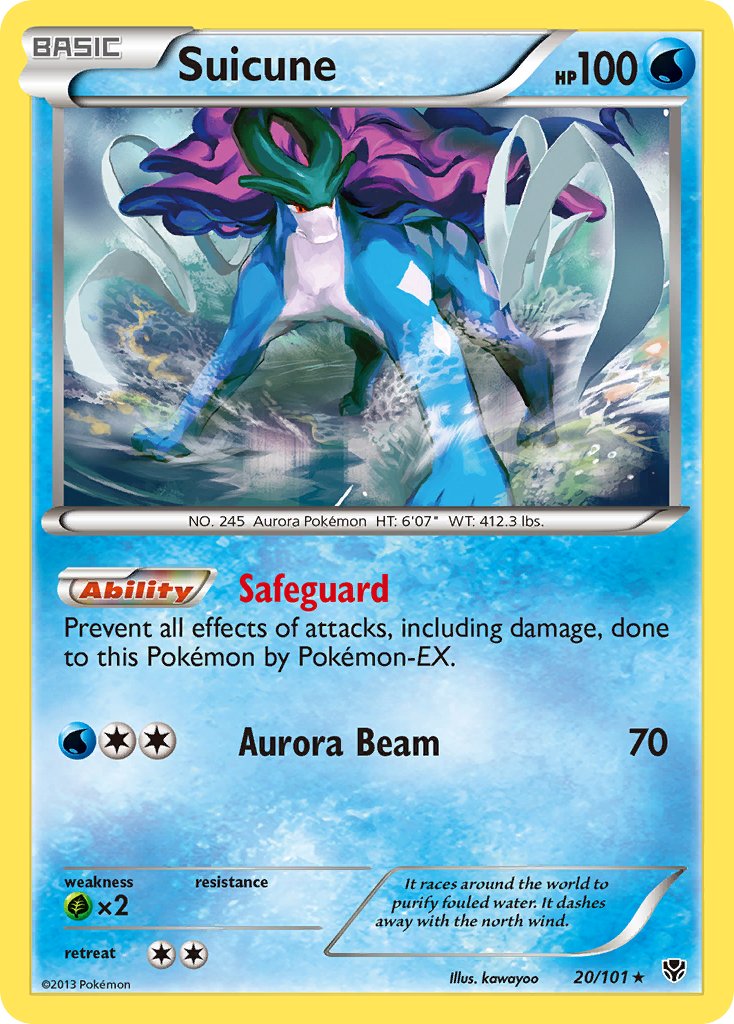 Suicune | Plasma Blast | Black & White | 20/101 | New Mint | Rare