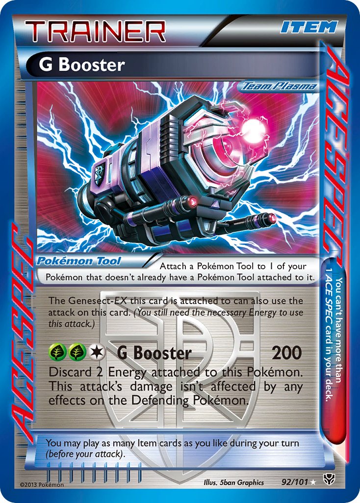 G Booster | Plasma Blast | Black & White | 92/101 | New Mint | ACE SPEC Rare
