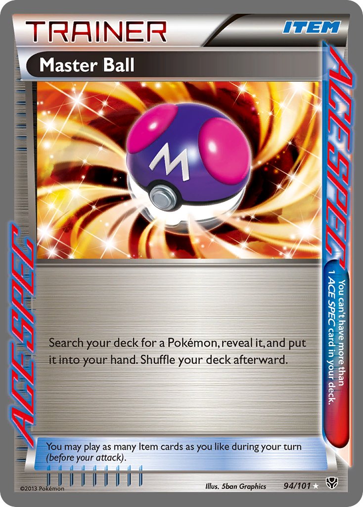Master Ball | Plasma Blast | Black & White | 94/101 | New Mint | ACE SPEC Rare