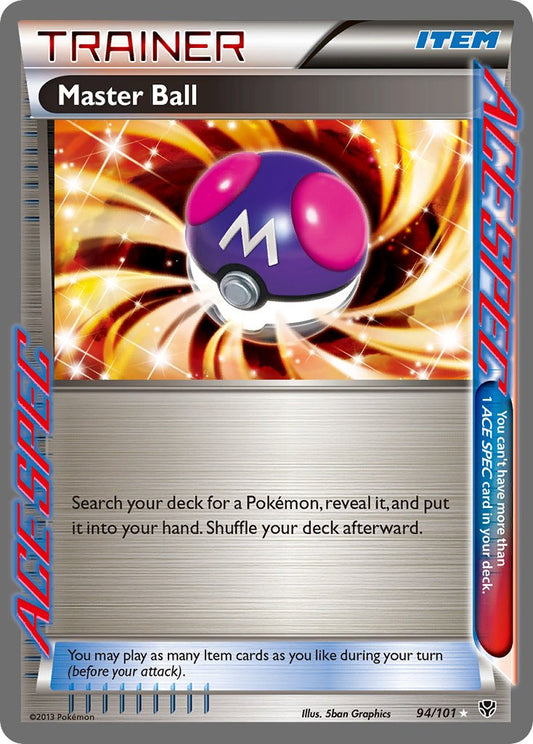 Master Ball | Plasma Blast | Black & White | 94/101 | New Mint | ACE SPEC Rare