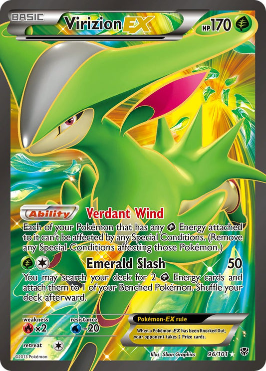 Virizion EX | Plasma Blast | Black & White | 96/101 | New Mint | Ultra Rare