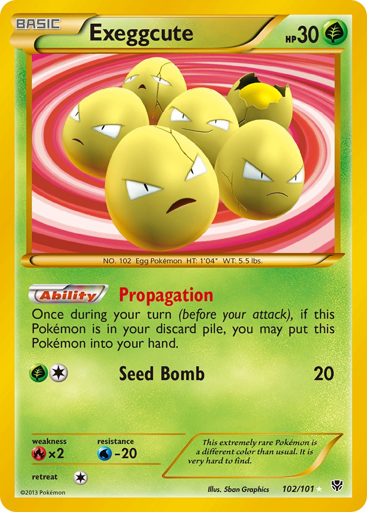 Exeggcute | Plasma Blast | Black & White | 102/101 | New Mint | Rare Secret