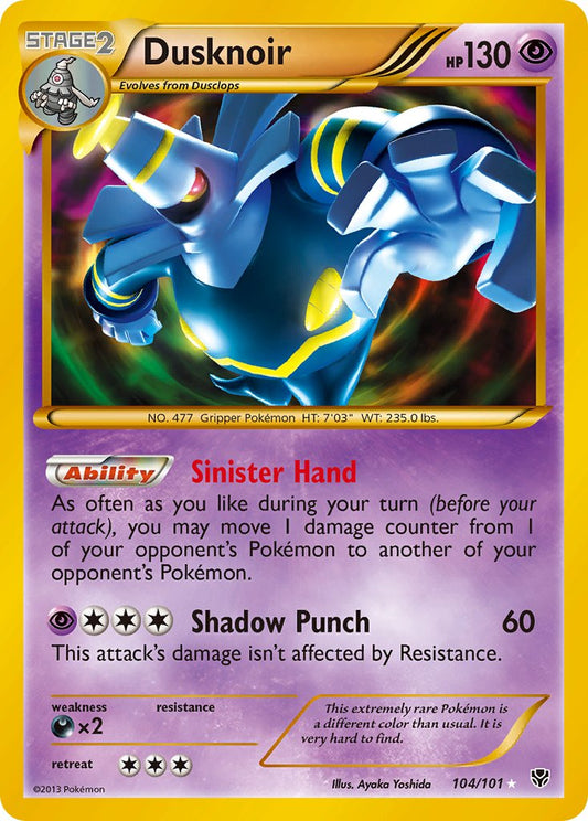 Dusknoir | Plasma Blast | Black & White | 104/101 | New Mint | Rare Secret
