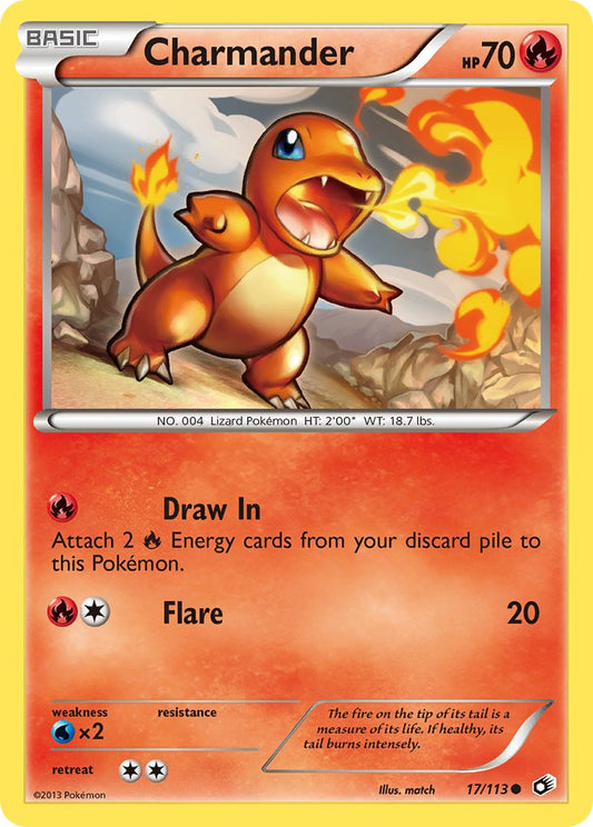 Charmander | Legendary Treasures | Black & White | 17/113 | New Mint | Common