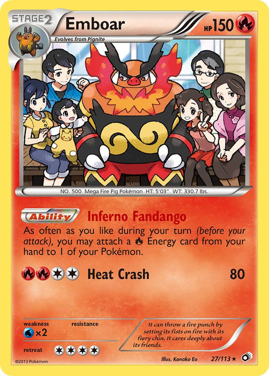 Emboar | Legendary Treasures | Black & White | 27/113 | New Mint | Rare Holo