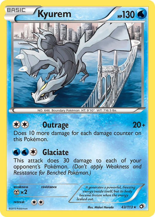 Kyurem | Legendary Treasures | Black & White | 43/113 | New Mint | Rare Holo