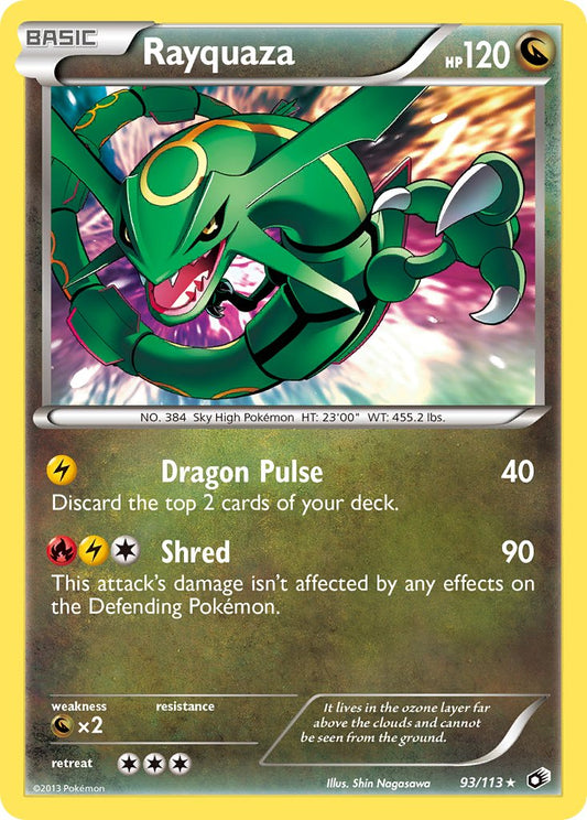 Rayquaza | Legendary Treasures | Black & White | 93/113 | New Mint | Rare Holo