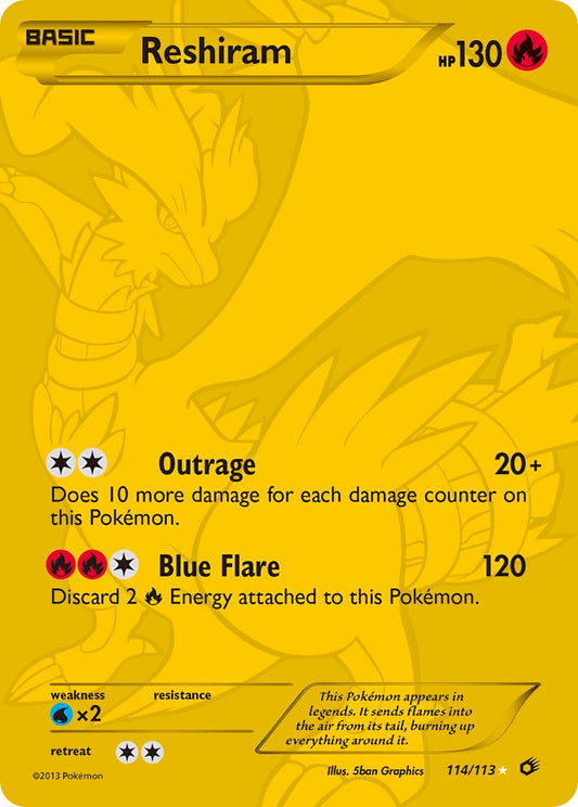 Reshiram | Legendary Treasures | Black & White | 114/113 | New Mint | Rare Secret