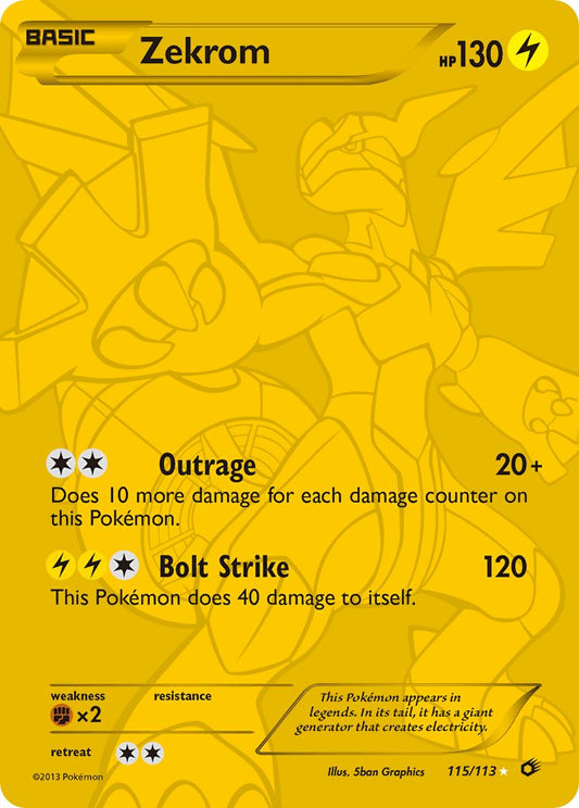 Zekrom | Legendary Treasures | Black & White | 115/113 | New Mint | Rare Secret
