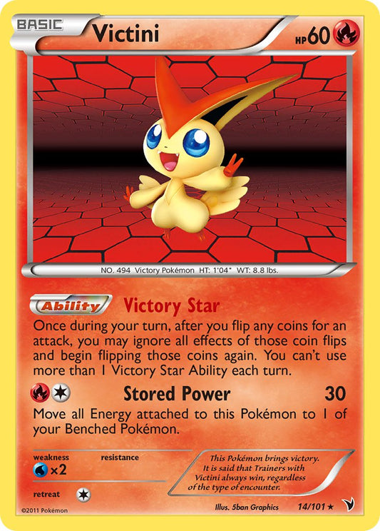Victini | Noble Victories | Black & White | 14/101 | New Mint | Rare Holo